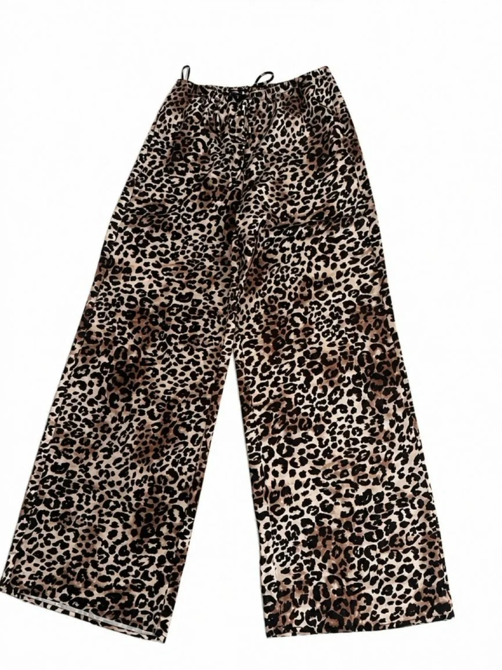 Lena Leopard Print drawstring pants - Tan and Black Sz S